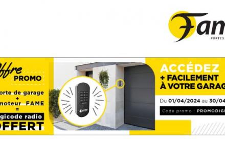 Un digicode offert pour l'achat d'une porte de garage motorisée 