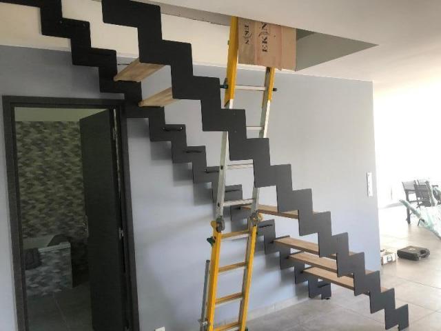 Pose d'un escalier métallique et bois à longny les villages dans l'orne 